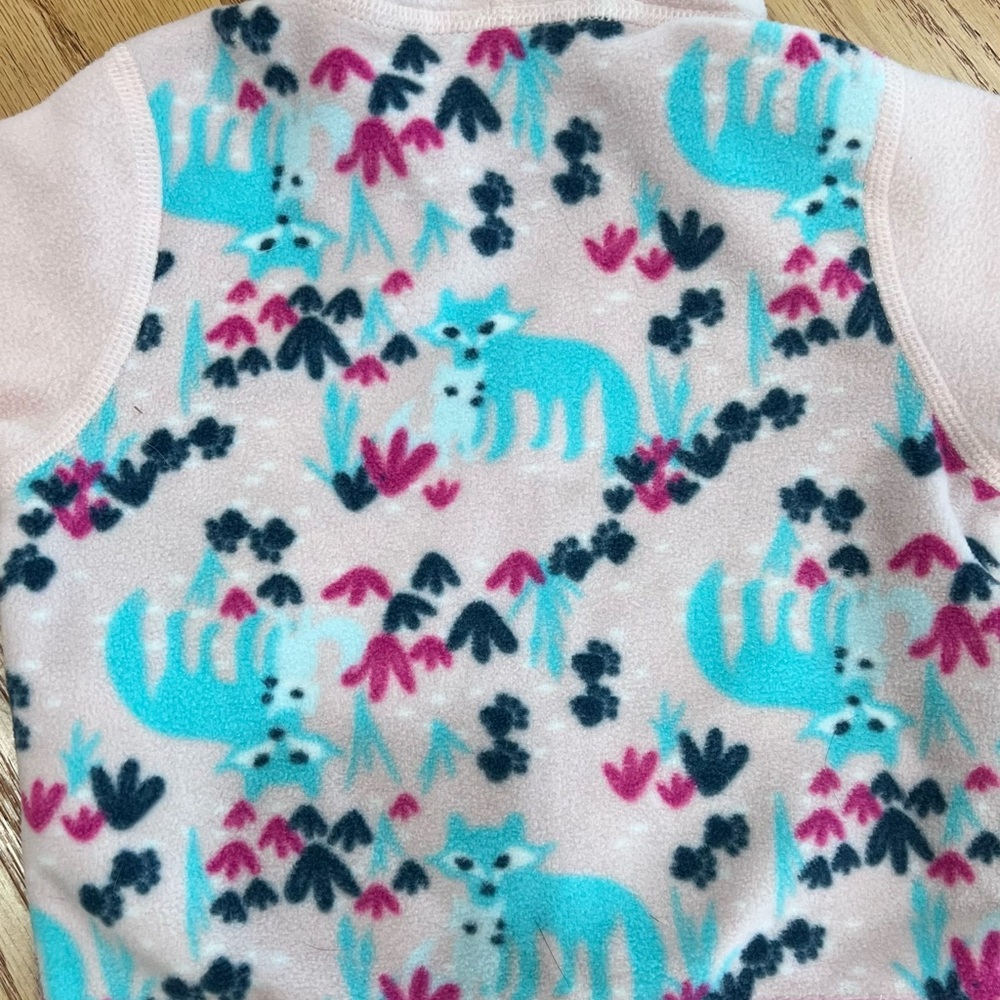 The North Face light pink printed fleece zipper jacket, infant girls 3-6month - Picture 2 of 5